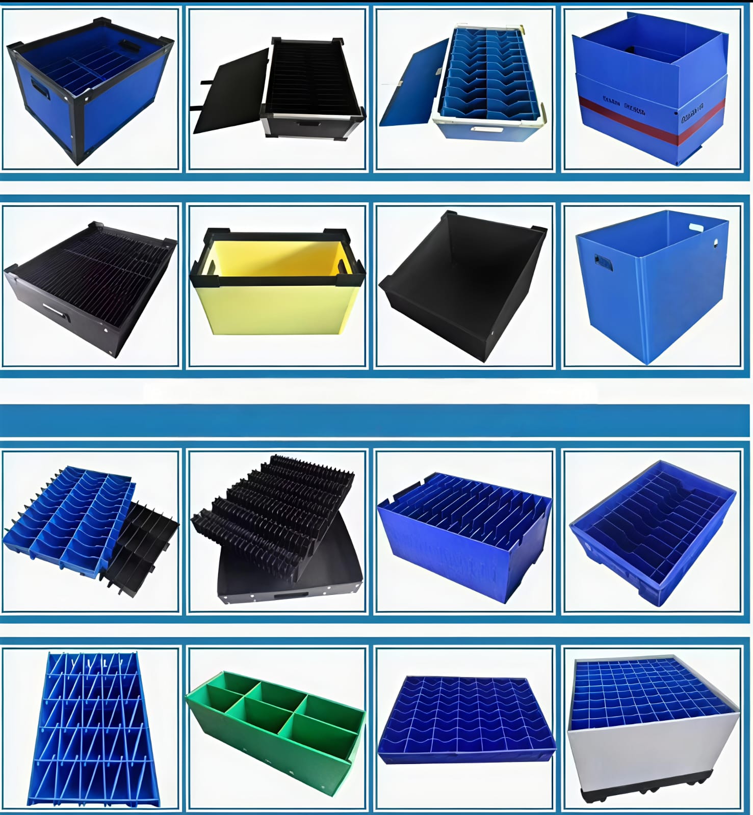 Consumer durable components like TV panels and washing machine parts packed in reusable PP corrugated boxes